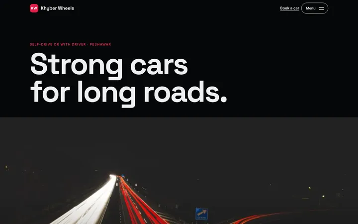 Home page of Khyber Wheels, a sample night layout website