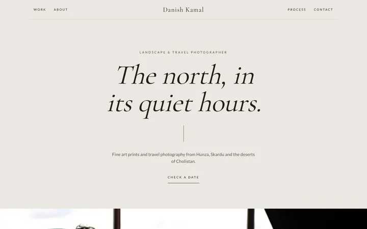 Home page of Danish Kamal, a sample luxe layout website